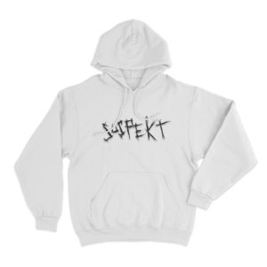 Suspekt Text Logo Unisex Hoodie White