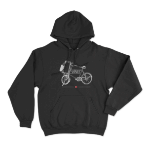 Vintage Cargo Bike Sketch Unisex Hoodie Black