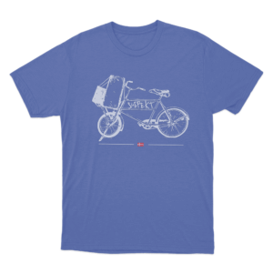 Vintage Cargo Bike Sketch Unisex T Shirt Blue